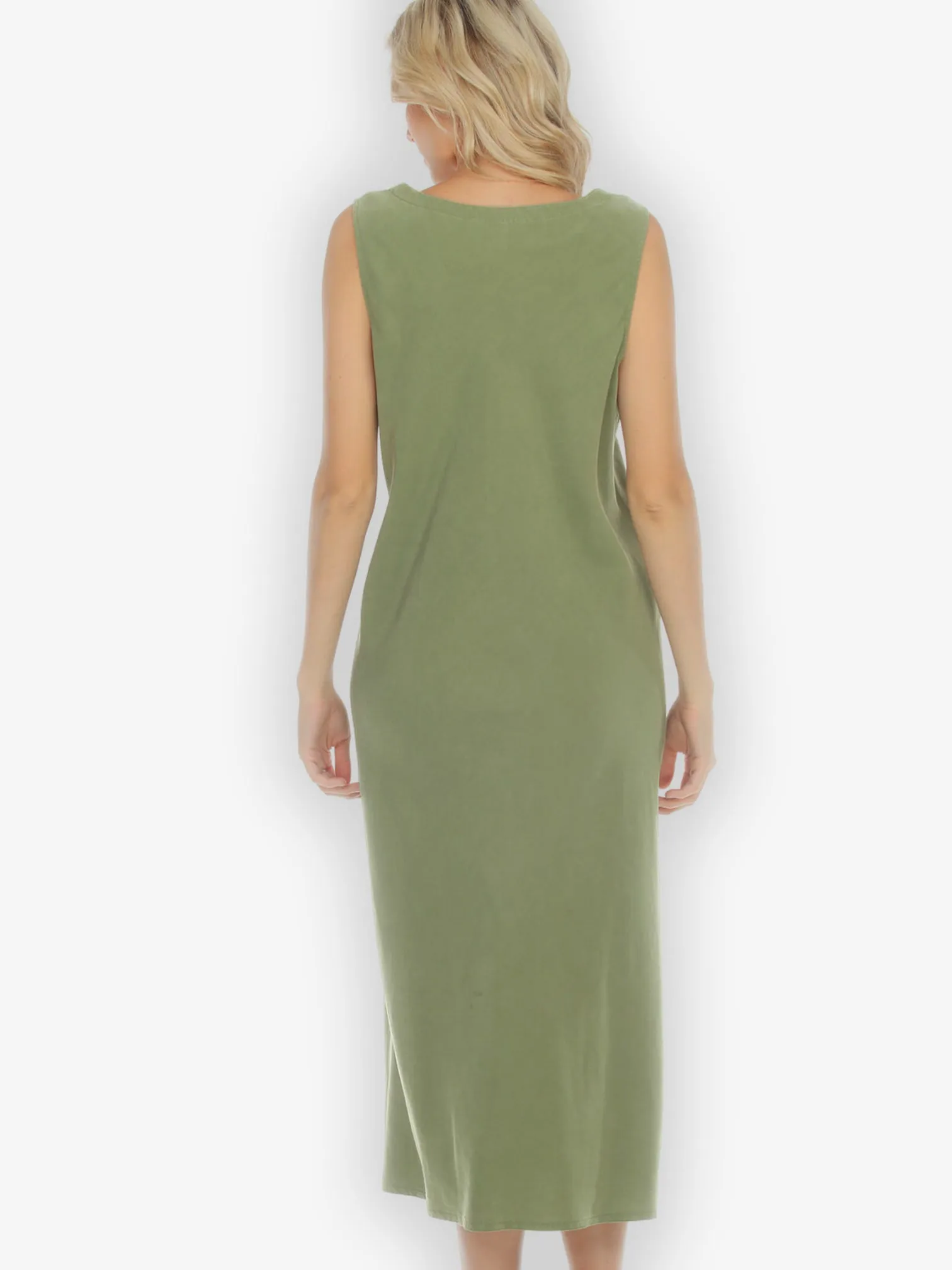 Bias Cut V-neck Olive Dress