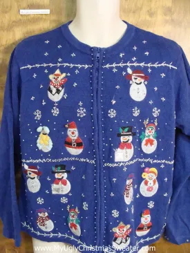 Bright Blue Funny Christmas Sweater Loaded
