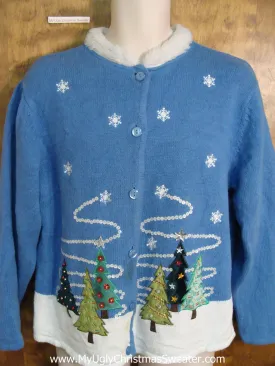 Cute Sequin Bling Accented Funny Christmas Sweater