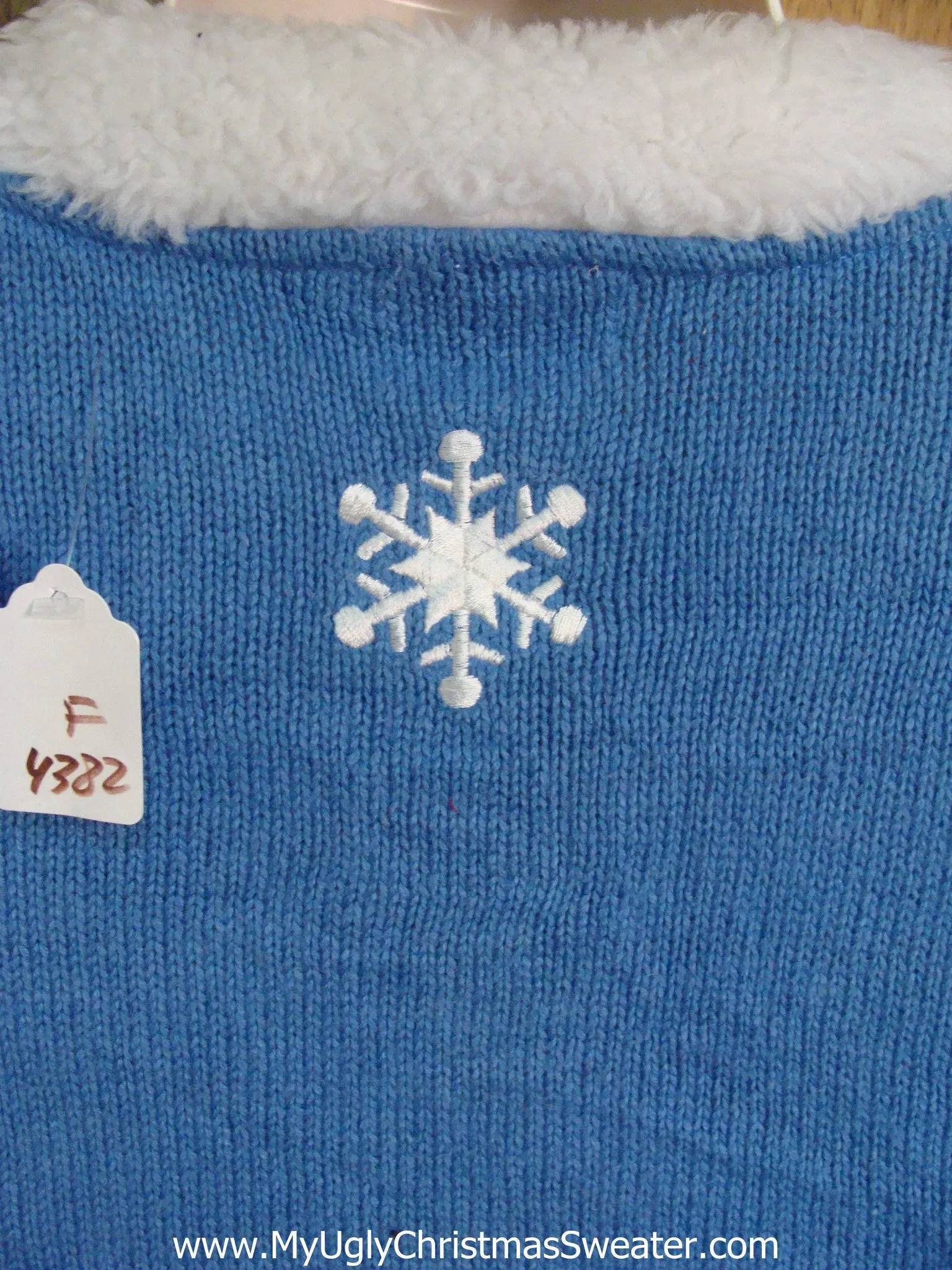 Cute Sequin Bling Accented Funny Christmas Sweater