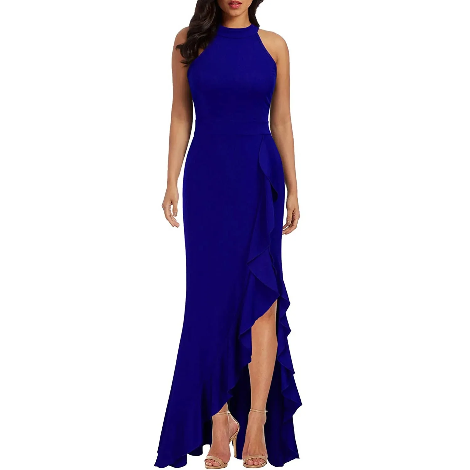Funki Buys | Dresses | Women's High Split Ruffled Hem Long Dress