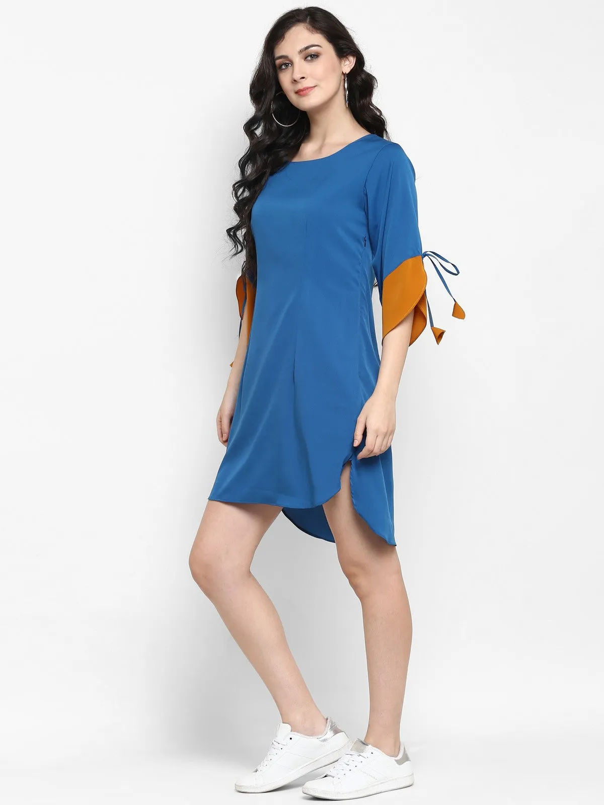 Solid Color-Block Dress