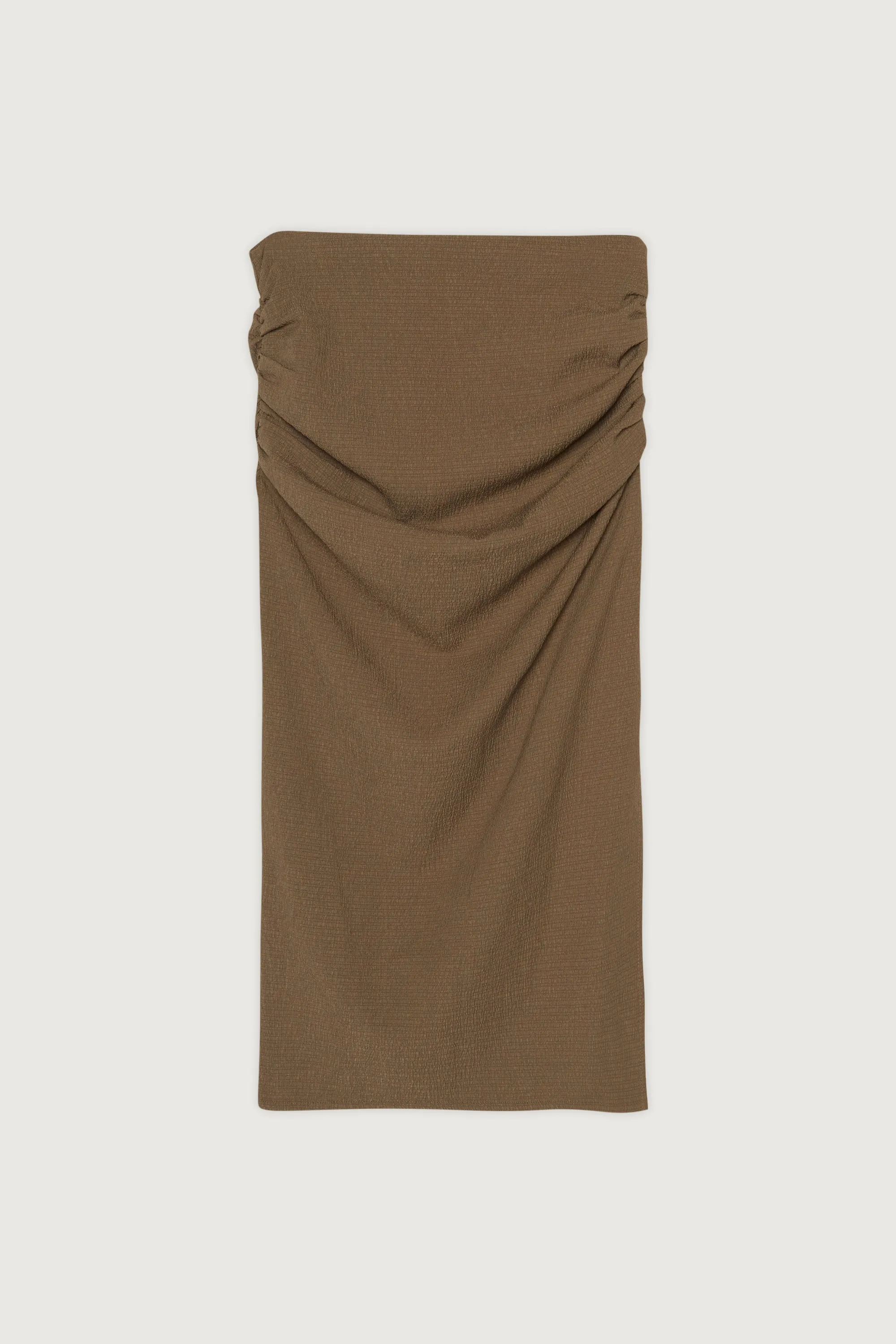 TEXTURED MIDI SKIRT WITH RUCHING