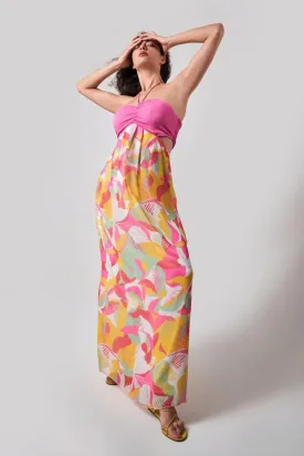 TROPICAL HALTER NECK MAXI DRESS