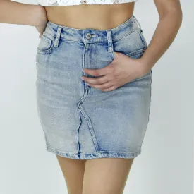 Women's A-Line Denim Skirt,Light Blue